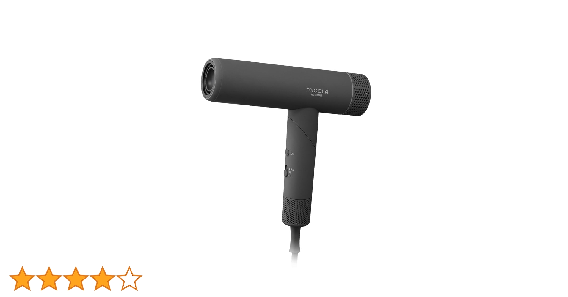アイリスオーヤマ　MiCOLA マイナスイオンドライヤー HDR-M401-H MiCOLA イオンドライヤー 折り畳み式 HDR-M401-H ダークグレー